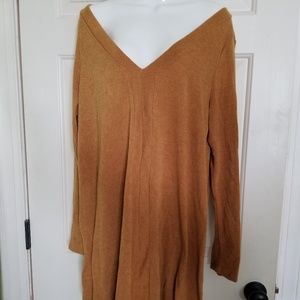 My Story Mustard Low V-Neck Tunic